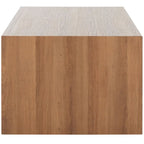 Table basse en placage de bois avec bord en cascade
