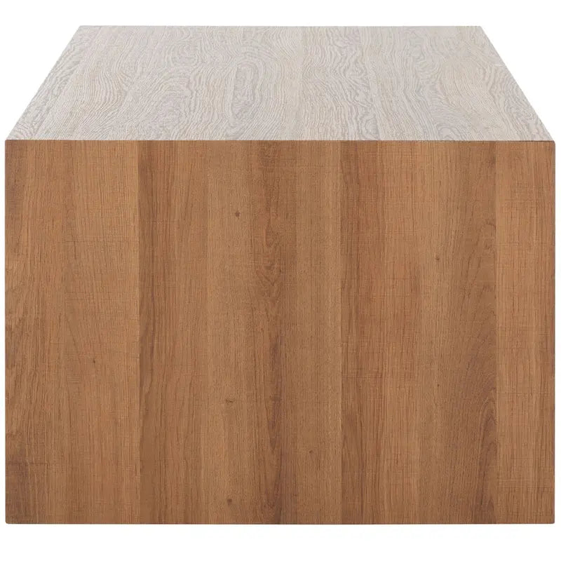 Wood Veneer Waterfall Edge Coffee Table
