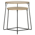 Mid-Century Stacking End Table with Iron Base