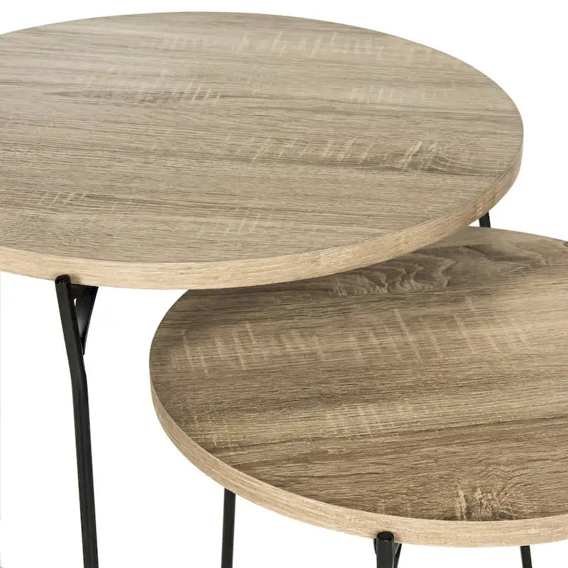 Mid-Century Stacking End Table with Iron Base