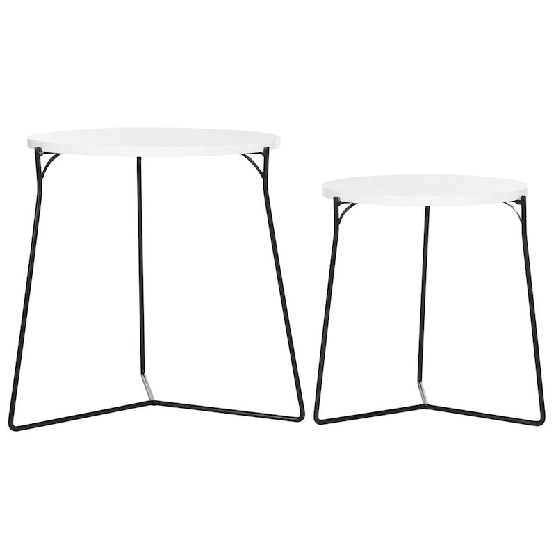 Mid-Century Stacking End Table with Iron Base