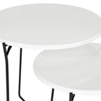 Stolik pomocniczy w stylu mid-century, sztaplowany, z żelazną podstawą