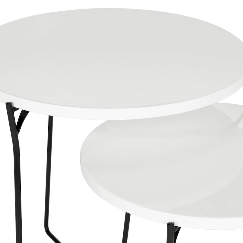 Mid-Century Stacking End Table with Iron Base