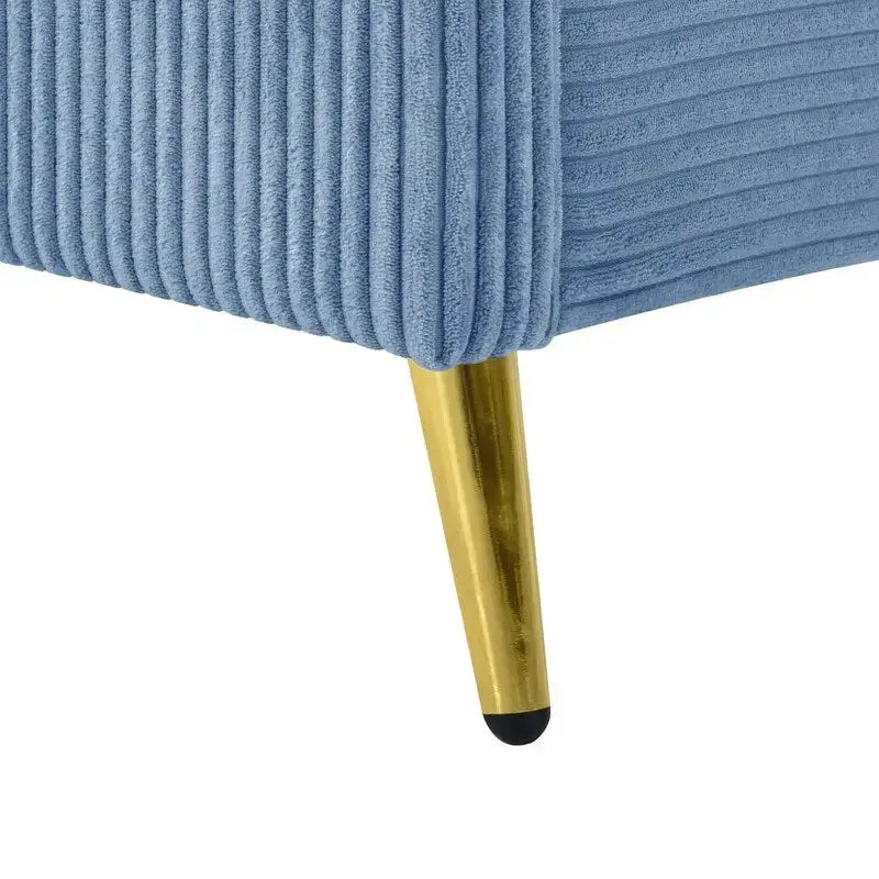 Queen Size Corduroy Platform Bed with Metal Legs