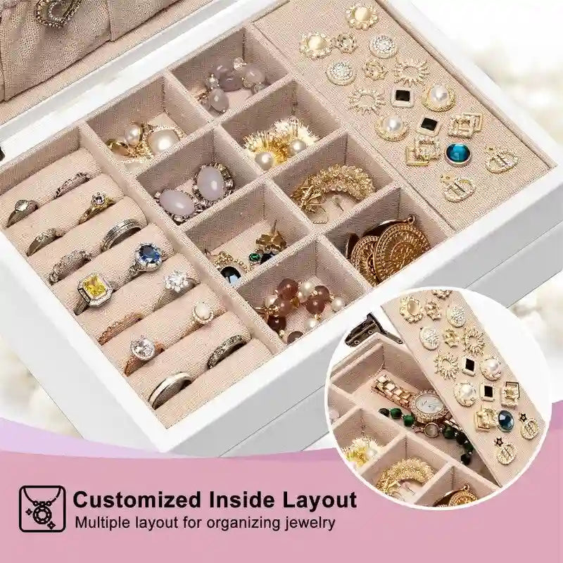 Rustic Solid Wood Jewelry Box with Bronze Lock