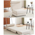 Foldable Single Sofa Chair Bed with Pillow Linen Fabric