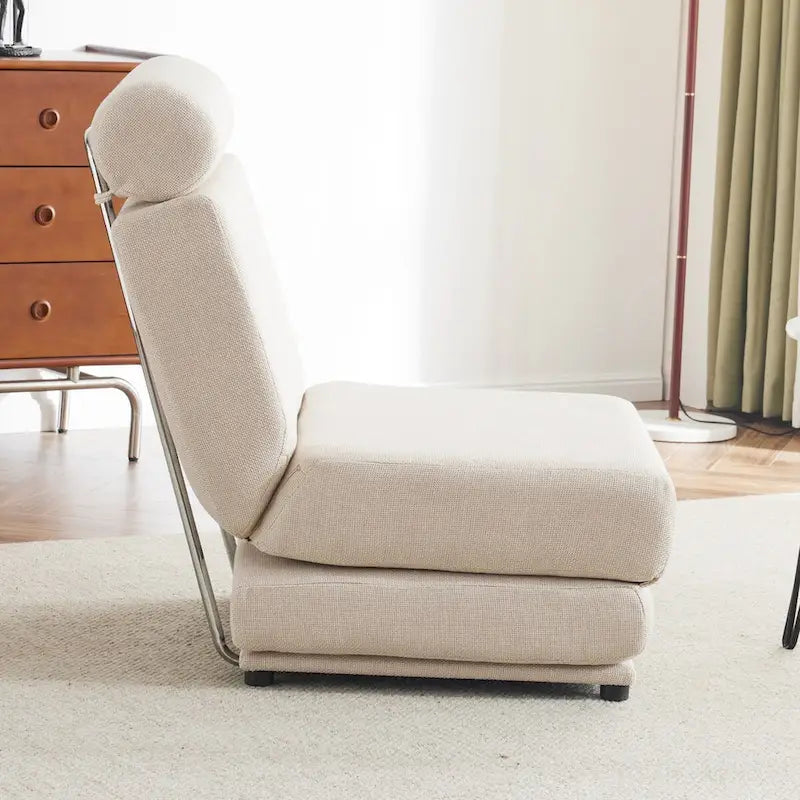 Foldable Single Sofa Chair Bed with Pillow Linen Fabric