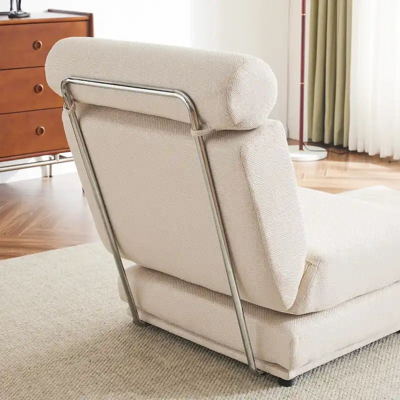 Foldable Single Sofa Chair Bed with Pillow Linen Fabric