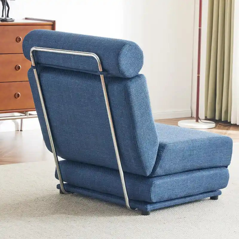 Foldable Single Sofa Chair Bed with Pillow Linen Fabric