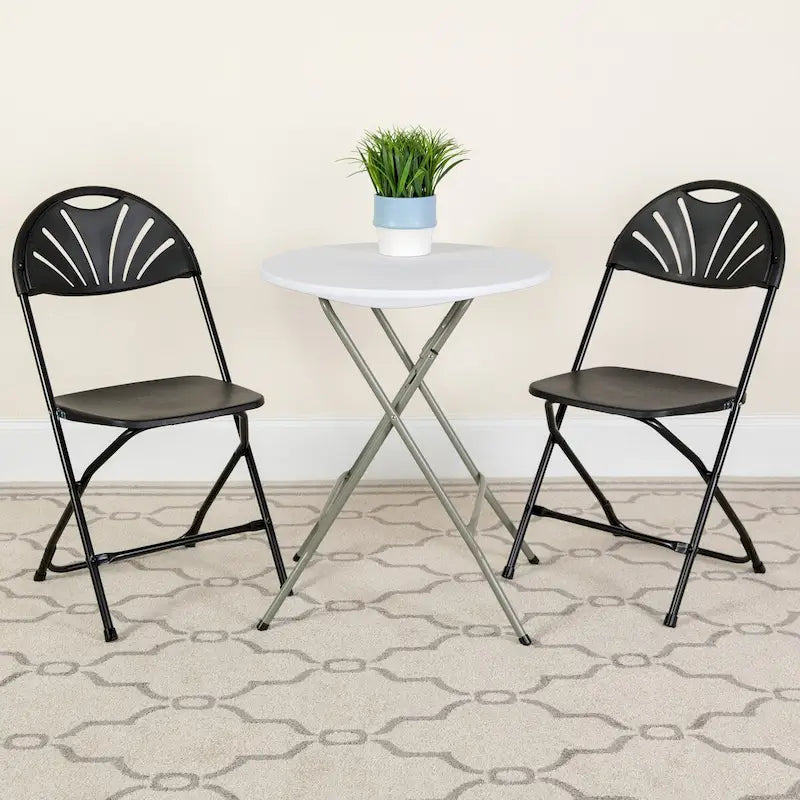Plastic Fan Back Folding Chair 650 lb Capacity