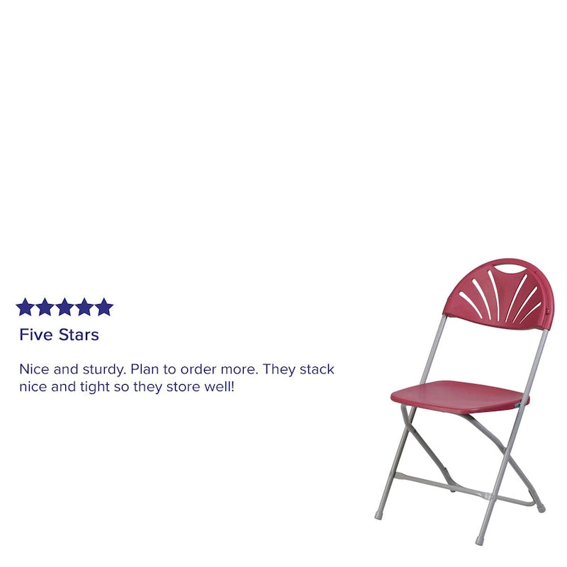 Plastic Fan Back Folding Chair 650 lb Capacity