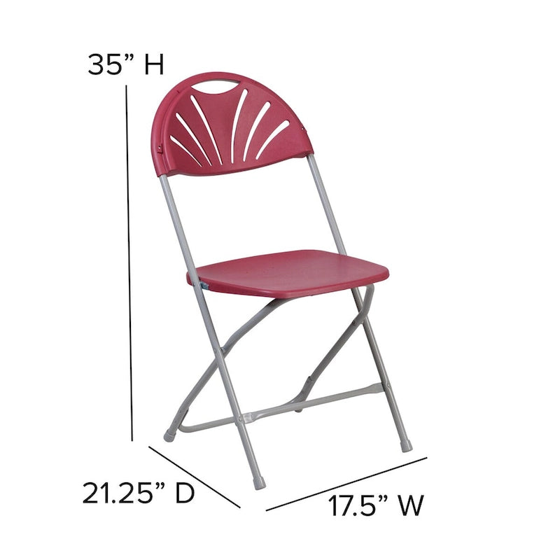 Plastic Fan Back Folding Chair 650 lb Capacity