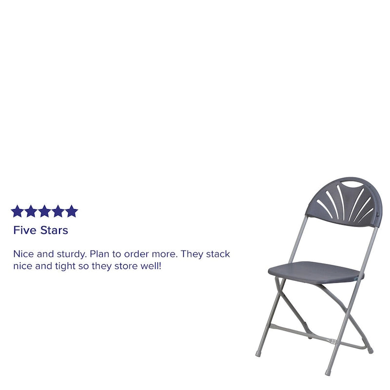 Plastic Fan Back Folding Chair 650 lb Capacity
