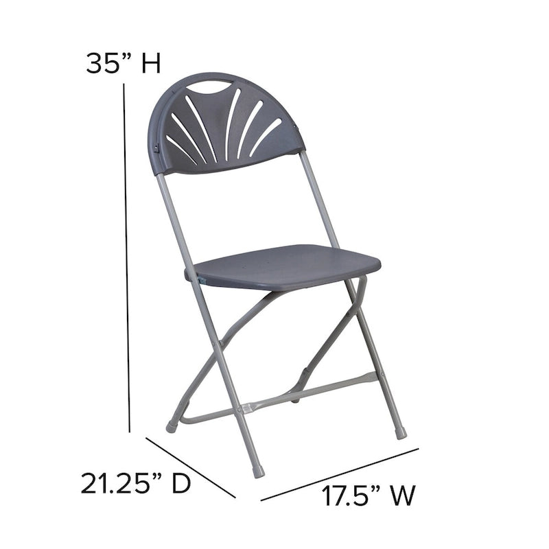 Plastic Fan Back Folding Chair 650 lb Capacity