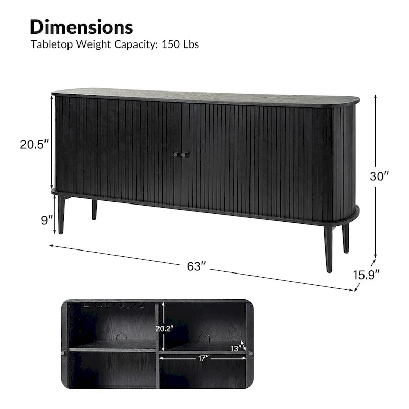 Sideboard with Sliding Door and Adjustable Shelf