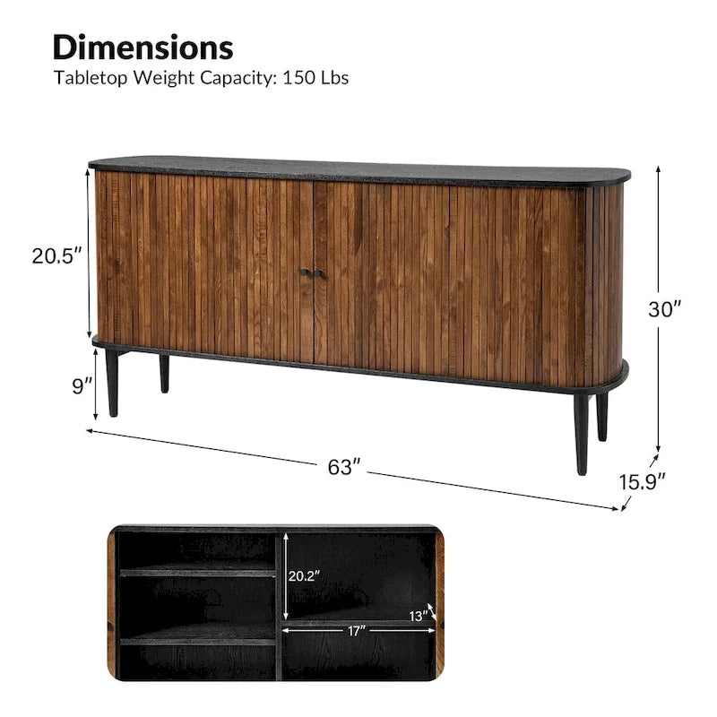 Sideboard with Sliding Door and Adjustable Shelf