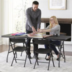 Plastic Fold-in-Half Folding Table Indoor Outdoor