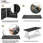 Plastic Fold-in-Half Folding Table Indoor Outdoor