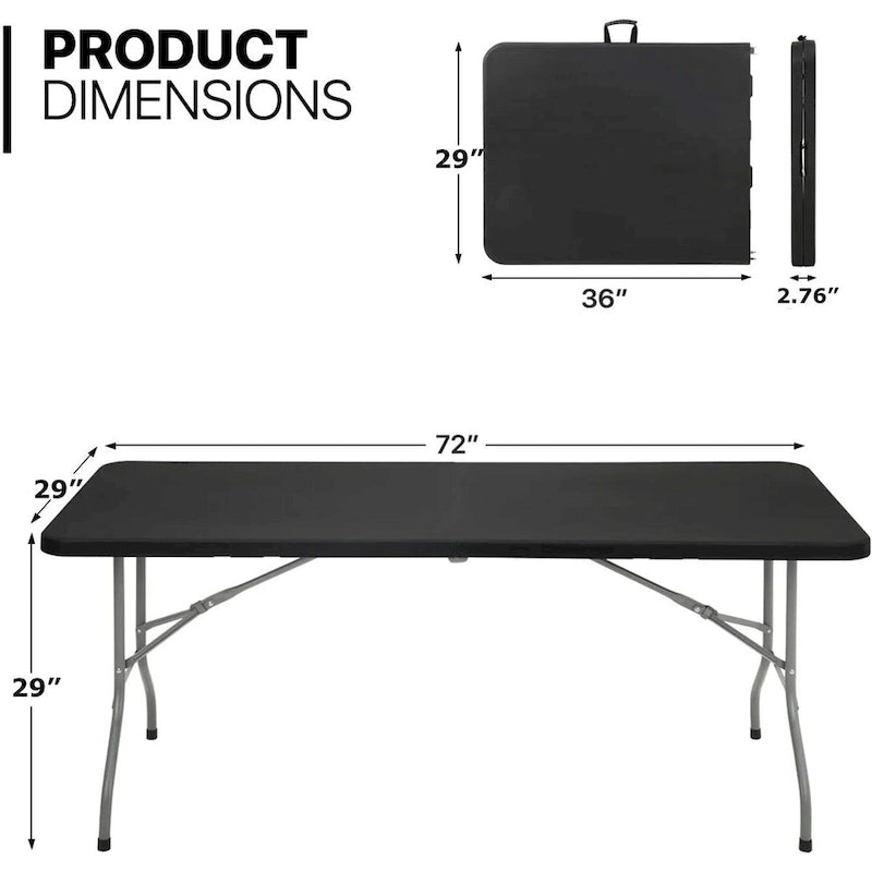 Plastic Fold-in-Half Folding Table Indoor Outdoor