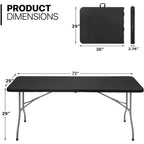 Plastic Fold-in-Half Folding Table Indoor Outdoor