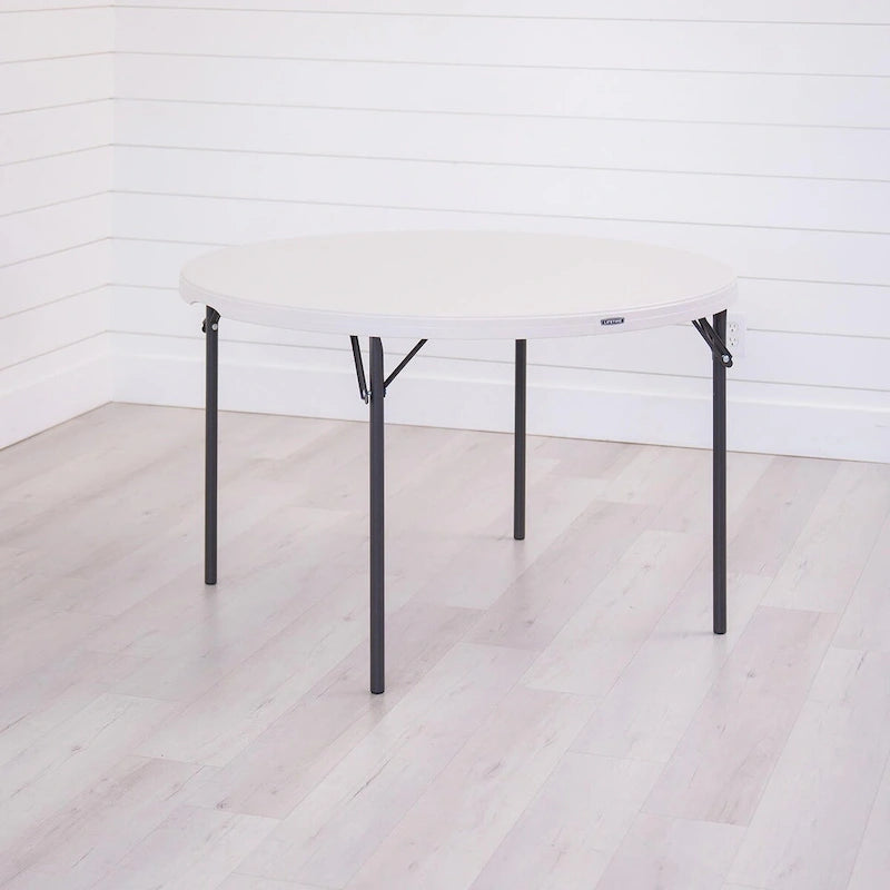 Round Folding Table Indoor Outdoor HDPE Top Powder-Coated Steel