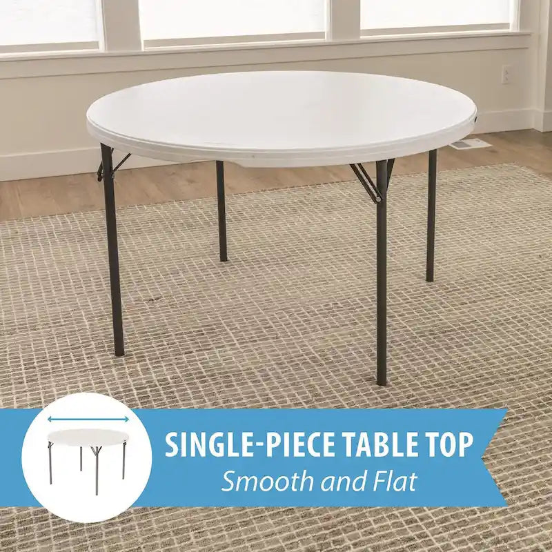 Round Folding Table Indoor Outdoor HDPE Top Powder-Coated Steel