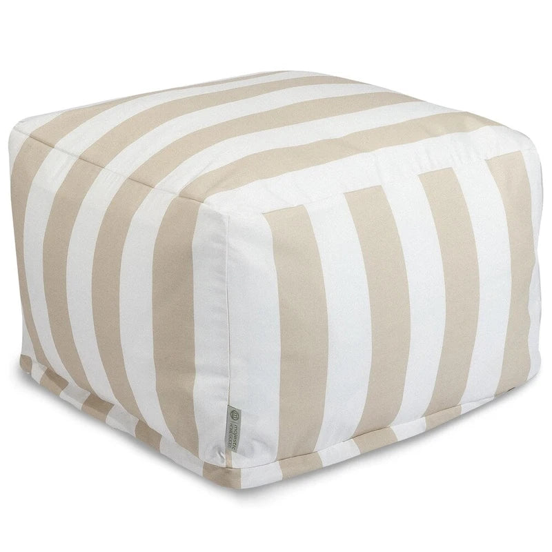 Vertical Stripe Ottoman Outdoor Indoor
