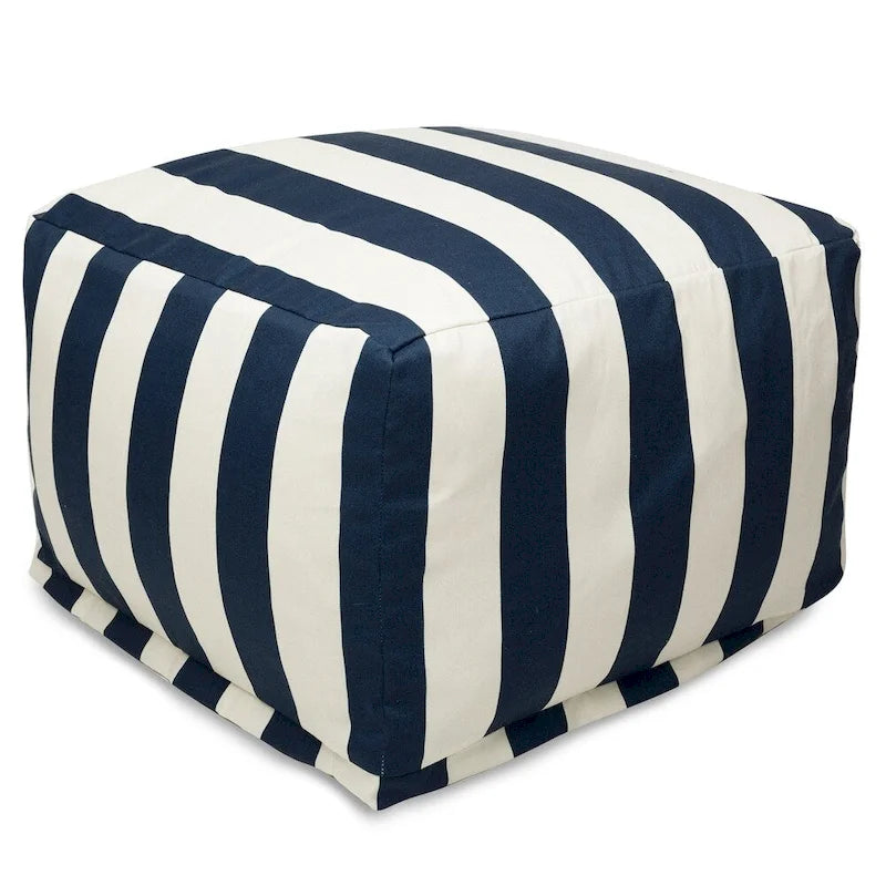 Vertical Stripe Ottoman Outdoor Indoor