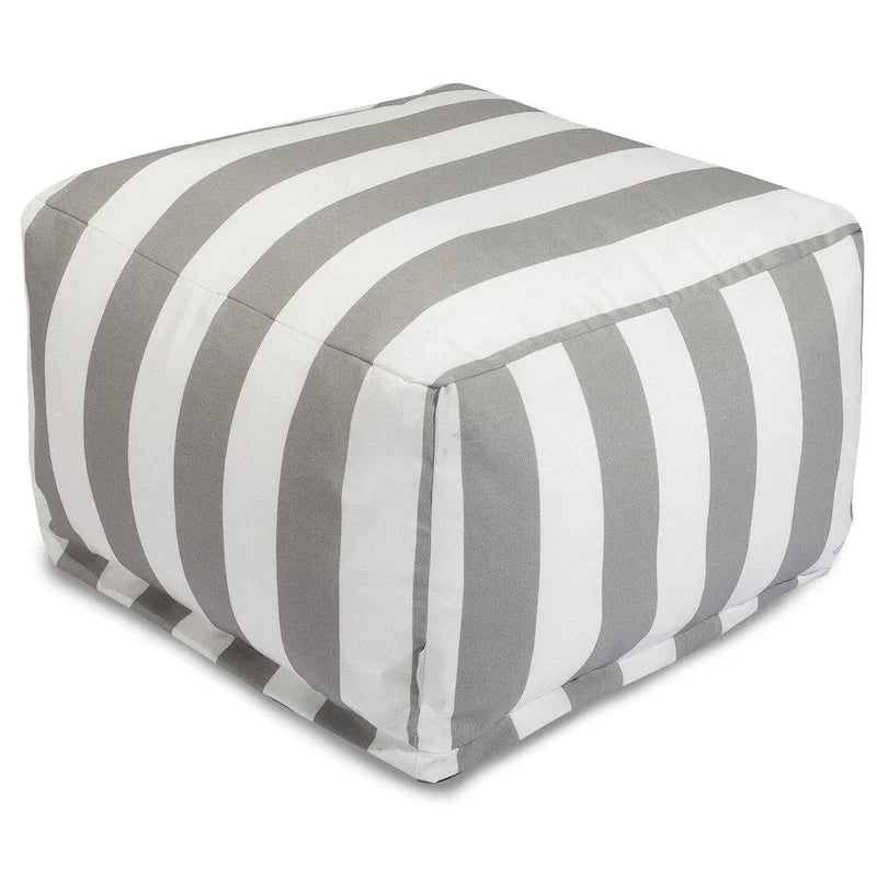 Vertical Stripe Ottoman Outdoor Indoor