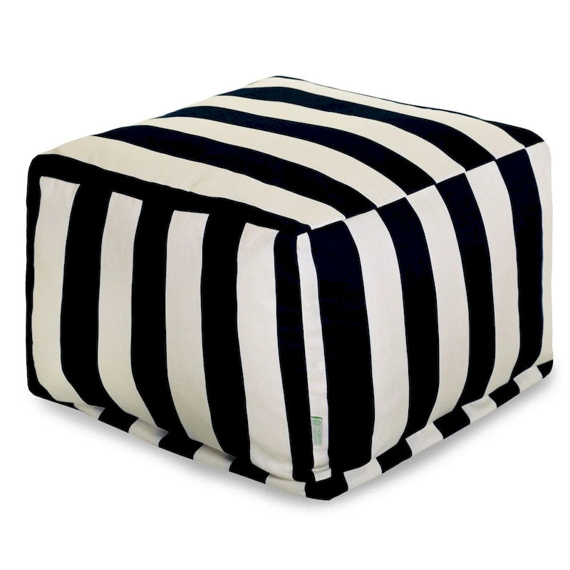 Vertical Stripe Ottoman Outdoor Indoor