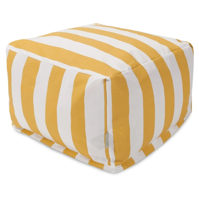Vertical Stripe Ottoman Outdoor Indoor